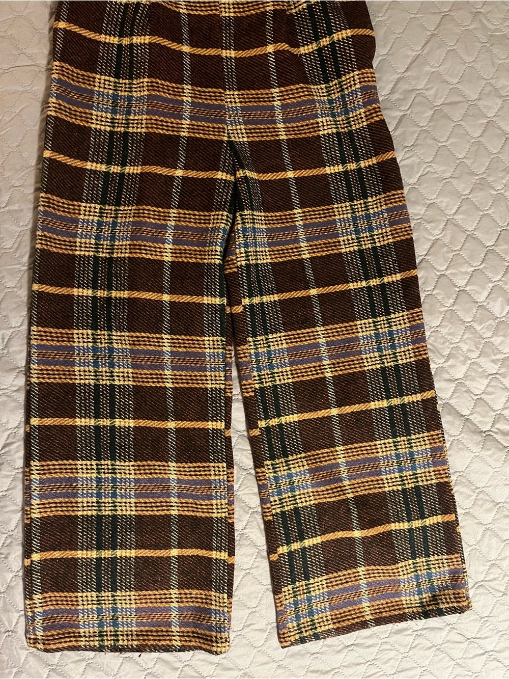 Cider Brown Plaid Jumpsuit Romper with Straps. NWT - Picture 3 of 4